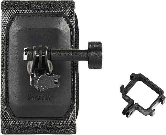 SMALLRIG Backpack Strap Mount w Cage for DJI Osmo Pocket 4P 4 3 | for Action 6/5 Pro/4/Nano, for Insta360 X5/4/3/Ace Pro 2, for GoPro 13/12/11, with Ball Head Action Cam Adapter Base - 6051 by SmallRig