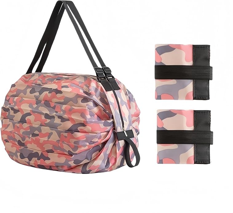 2PCS Travel Shoulder Bag Reusable Grocery Bags Foldable Shopping Bags Waterproof Pouch Bags Sports handbag by SUSOYAOCHEN