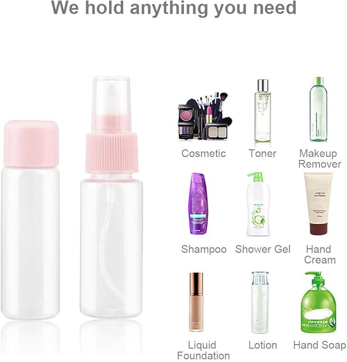 Vitog Travel Bottles Kit, TSA Approved Leak Proof Portable Toiletry Containers Set, Clear PET Flight Size Cosmetic Containers for Lotion, Shampoo, Cream, Soap, Set of 11 - Image 5