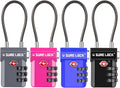 SURE LOCK TSA Approved Luggage Locks with Open Alert Indicator, 3 Digit Combination Cable Travel Lock for Suitcase, Backpack, Gym Locker, Toolbox, Carry On & Travel Bag by Hopeyoucanstaysafe