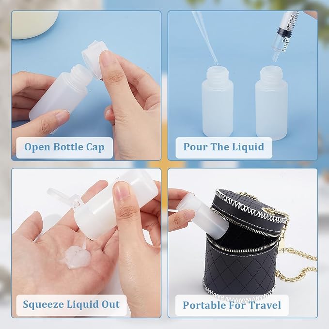 BENECREAT 10 Pack 1oz Travel Bottles Small Travel tubes Plastic Flip Cap Sample Bottle Refillable Travel Bottles for Makeup, Liquid, Cosmetic Toiletries Product - Image 4