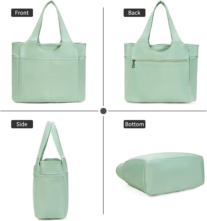 Corduroy Tote Bag for Women Crossbody Bags Lightweight Handbags Shoulder Bag with Zipper Pockets for Work Shopping - Image 6