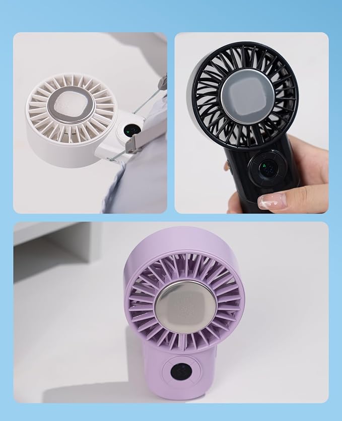 Portable Handheld Fan with Semiconductor Ice Cooling, 5 Seconds Cool Down | 4000mAh Handheld Fan/Table Fan/Neck fan 3 In 1, Rechargeable 10500 RPM Turbo cooling fan for Outdoor,Office,Camping,Travel - Image 8