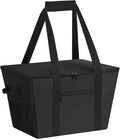Reusable Grocery Bag – Expandable Insulated Cooler Bag with Bottom Board, Collapsible Insulated Shopping Bag with Zipper & Drawstring, Heavy Duty Tote Bag for Shopping, Delivery, Picnic, Beach by DSDCDJ