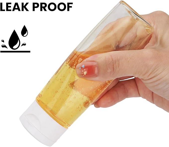 Travel Bottles for Toiletries 9 PCS 3.4oz Wide Mouth Clear Bottles | Wide Mouth, TSA Approved, Leak Proof, 0.35oz Cream Jars, 2oz Spray Bottle, for Shampoo, with lable, and a Toiletry Bag - Image 6