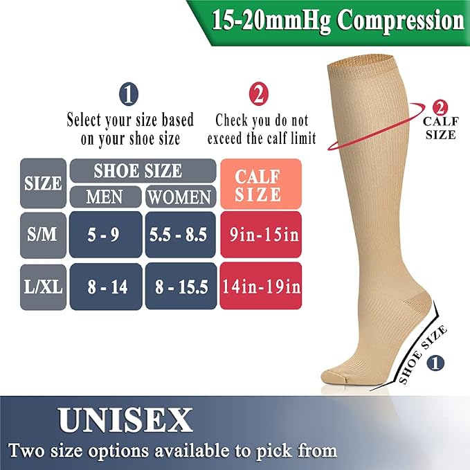 QUXIANG Copper Compression Socks for Women & Men Circulation (8 Pairs) - Best for Running Athletic Cycling - 15-20 mmHg - Image 6