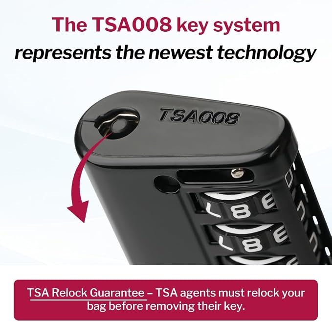 Forge TSA Approved Luggage Locks 4 Digit Combination TSA Travel Locks with TSA008, Open Alert Indicator, Zinc Alloy Body for Luggage, Suitcase, Backpack, and More. 2 Black Locks and 2 TSID. - Image 6