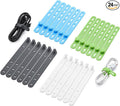 24 Pcs Silicone Cable Ties, Cord Organizer Ties, Cord Ties Reusable, Cord Wrap Cable Organizer 5Inch Cable Management (4 Color) Cbfoeyk by Unknown