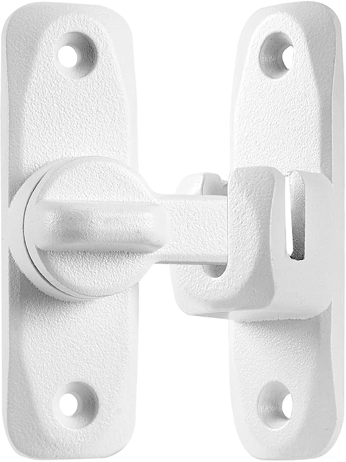 Matte White Barn Door Latches,90/180 Degree Gate Lock_B | Zinc Alloy Right Angle Door Lock Latch,Flip Gate Latches,Sliding Door Latch Lock,for Cabinets,Fence Gates,Pet Cage - Image 7