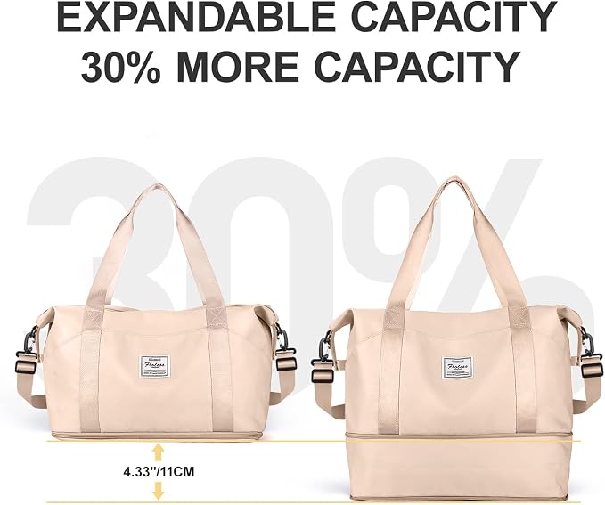 Travel Duffel Bag, Sports Tote Gym Bag, Shoulder Weekender Overnight Bag for Women - Image 5