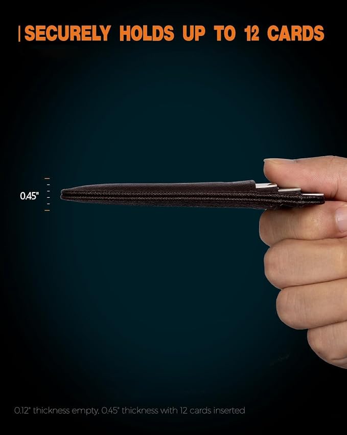 RUNBOX Slim Wallet for Men and Women, RFID Blocking Leather Card Holder | Minimalist 8-slot design fits IDs and credit cards in a thin profile for front pockets, purses, pants and travel - Image 6