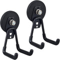 ULIBERMAGNET Large Magnetic Hooks,Strong Heavy Duty Magnet Hooks for Power Drill,Broom,Garden Tools,Pegboard,Garage,Workshop,Hardware, 2 Pack Magnet Storage Holder for Indoor Outdoor Hanging(Black) by ULIBERMAGNET
