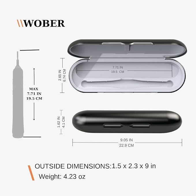 Oral-B Pro 1000 Plastic Travel Case, Compatible with Oral-B Pro 1000/1500/2000/3000/3500/Vitality Electric Toothbrush Only, Hard Protective Cover, Portable Toothbrush Holder (Black wihtout bag) - Image 4
