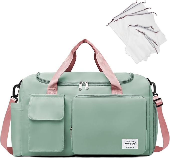 NPBAG Women Travel Duffel, Multi Functional Large Expandable Weekender Carry-on Tote, Gym Workout Overnight Bag, Mommy Hospital Bag for Labor and Delivery by NPBAG