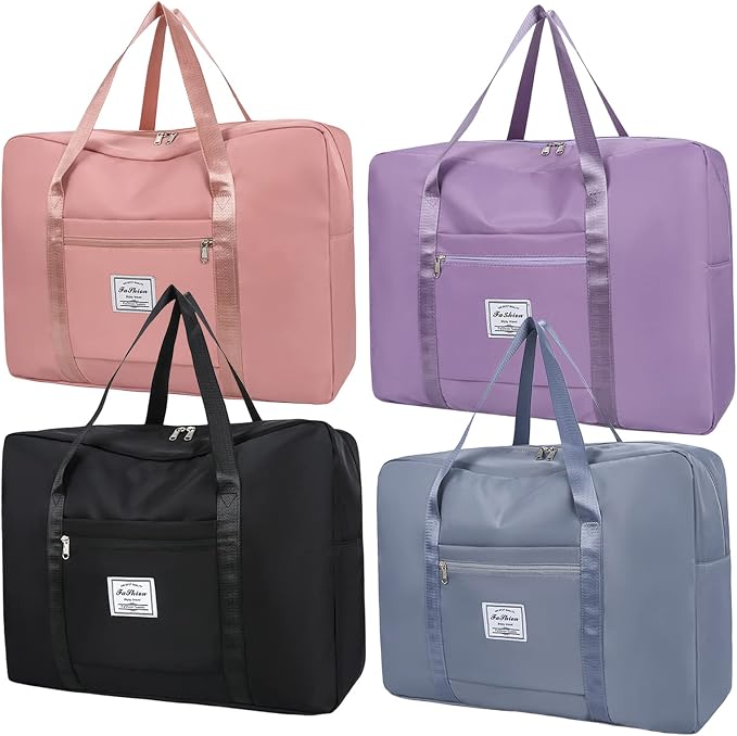 4PCS Duffel Bags for Traveling Women Sports Gym Tote Bag Water Resistant Travel Carry on Duffel Bag Weekend Overnight Bag (4 Colors) by INVODA