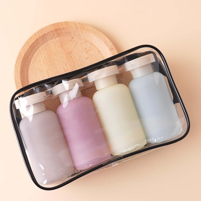 Travel Shampoo Bottles for Toiletries, Leak Proof Travel Size Toiletries Bottle Containers for Shampoo and Conditioner, Reusable Squeeze Bottles, Essentials Accessories (Garden Series, 3.4oz, 4Pcs) - Image 3