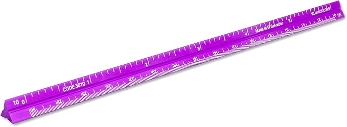 Alumicolor 3610-3 Aluminum Combination Pocket Scale, 6IN, Purple by Alumicolor