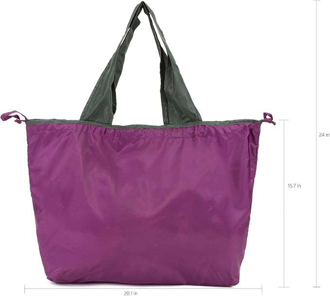 Reusable shopping tote bag, large capacity drawstring tightening top, foldable grocery tote bag, shoulder bag - Image 6