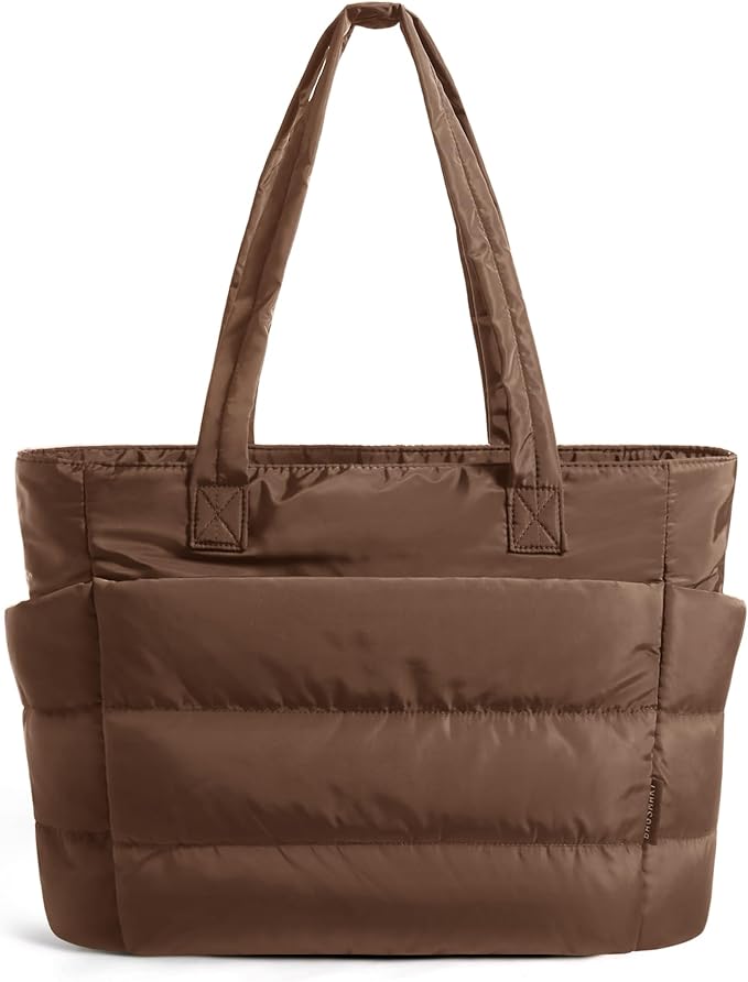 BAGSMART Tote Bag for Women, Lightweight Puffy Tote Bag with Compartments Shoulder Bag Handbag for Travel, Work, Gym | Lightweight by BAGSMART
