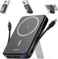 No More Forget Cables! 10000mAh Ultra Slim Magnetic Power Bank, Built-in USB-C & iPhone Cable, 20W Portable Charger with Foldable Stand, for iPhone 17/16/15/14/13/12 Series by Unknown