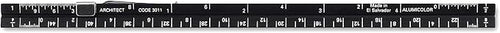 Alumicolor Aluminum Architect Pocket Drafting Scale With Clip, 6IN, Black - Image 2