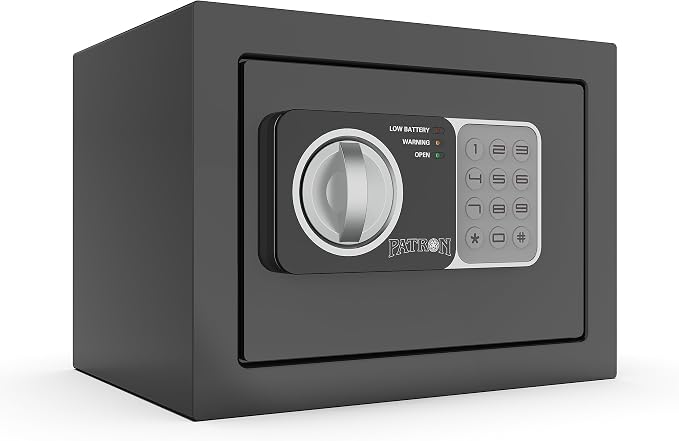 Small safe box with key,Kids mini safe for money, coin safes for home with code，0.236 Cubic Feet Black by VAULITSAFE