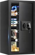 6.0 Cub Large Home Safes Fire and Waterproof, Anti-theft Fire Proof Safe Box with Digital Keypad, Key Lock and 3 Removable Shelves, Security Safes Fireproof Waterproof for Home Document Valuables by Unknown