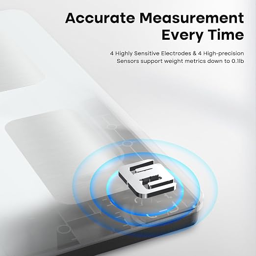 GE Smart Scale for Body Composition, Weight, BMI, 500lb, Large 11.8-Inch | Body Fat Scale with Muscle Mass, Digital Bathroom Weighing Health Monitor, FSA Eligible HSA, Bluetooth App Sync, White - Image 6
