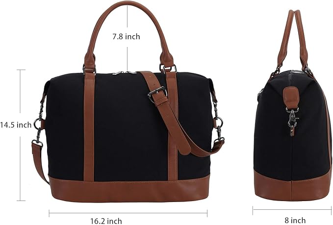 Bluboon Travel Tote Bags with Zipper Ladies Canvas Bag Weekender Overnight Bag for Women Carry on Duffel Bag Trolley Sleeve - Image 6