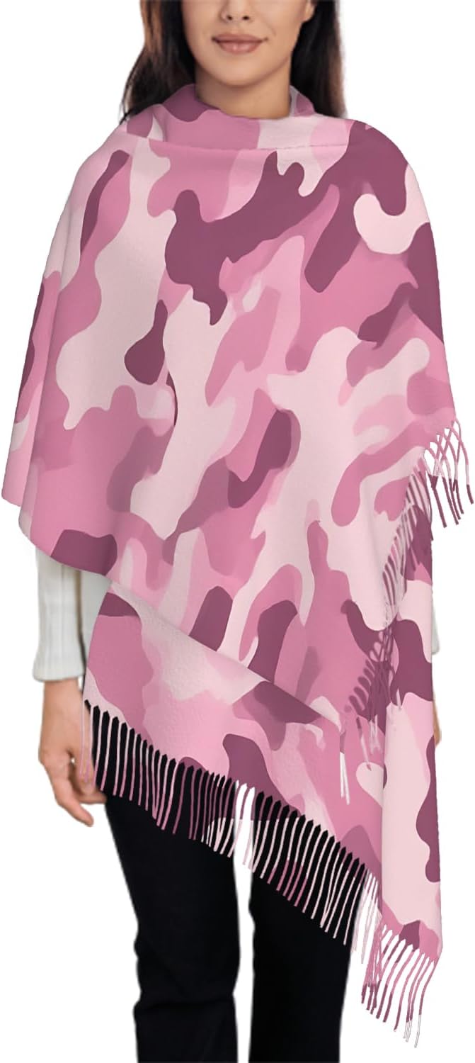 IBILIU Oversize Scarf for Women Floral Flower Purple Prune Color Scarf Tassel Scarves Fall Winter Shawl Wraps - 77.6 x 28.3in by IBILIU