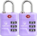 SURE LOCK TSA Approved Luggage Lock – 3-Digit Resettable Combination Padlock with Open Alert Red Dot, Large Easy-Read Dials for Suitcases, Backpacks, Gym & School Lockers(Purple 2 pk) by Hopeyoucanstaysafe