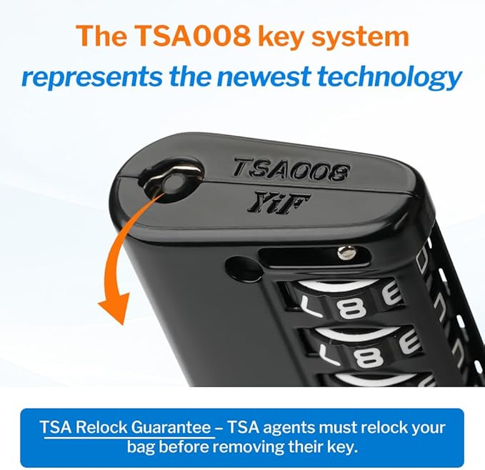 Forge TSA Approved Luggage Locks 4 Digit Combination TSA Travel Locks with TSA008, Open Alert Indicator, Zinc Alloy Body for Luggage, Suitcase, Backpack, and More. 1 15'' Cable Locks. - Image 2