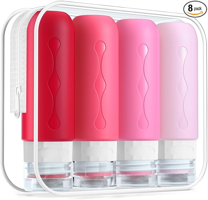 Gemice Travel Bottles for Toiletries Tsa Approved Travel Size Containers BPA Free Leak Proof Tubs Refillable Liquid Travel Accessories for Cometic Shampoo and Lotion Soap by GemiceBeautyTools