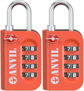 ANVIL TSA Approved Luggage Lock - 4 Digit Combination, 10,000 Combinations, Easy-Read Password Window, Travel Lock for Suitcases, Backpacks, Gym & Student Lockers, Baggage by ANVIL