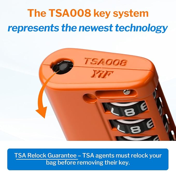 Forge TSA Approved Luggage Locks 4 Digit Combination TSA Travel Locks with TSA008, Open Alert Indicator, Zinc Alloy Body for Luggage, Suitcase, Backpack, and More. Orange 2 Locks. - Image 4