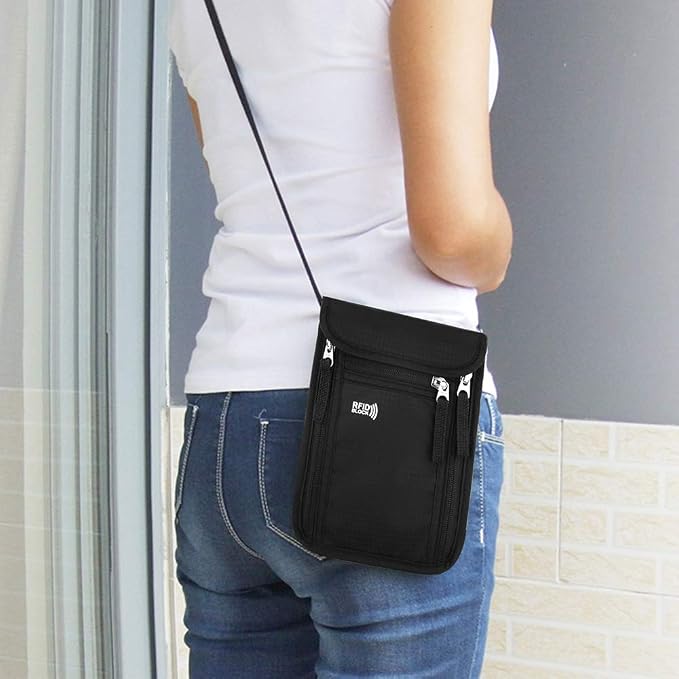 Travel Pouch Neck Wallet Family Passport Holder Organizer Case with RFID Blocking | Family Passport Holder - Image 8