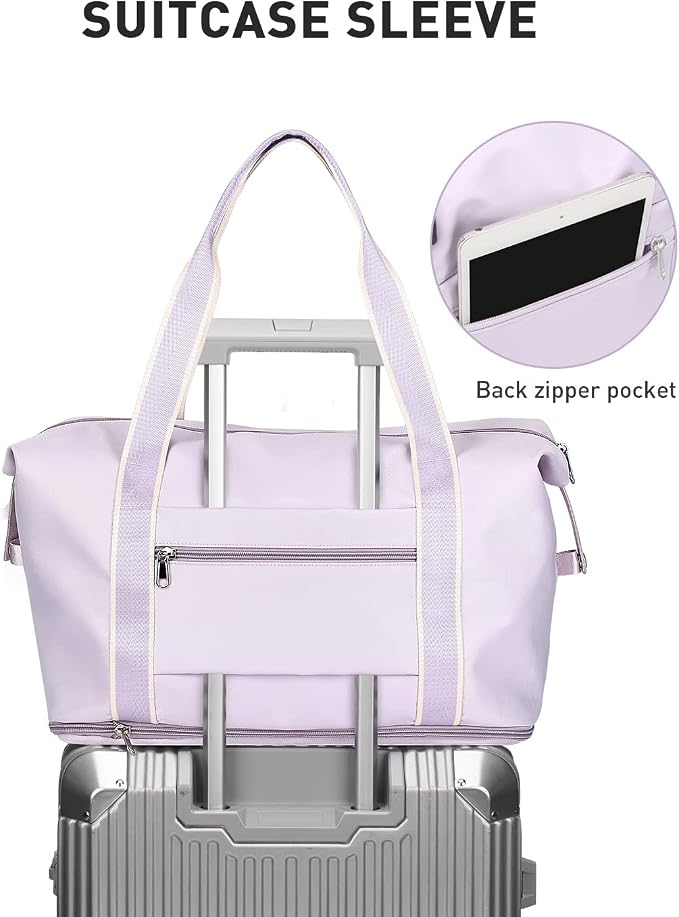 Travel Duffel Bag, Sports Tote Gym Bag, Shoulder Weekender Overnight Bag for Women - Image 5