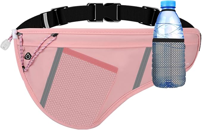 SooGree Men Women Sports Running Waist Bag, Waterproof Fanny Packs with Adjustable Belt, Waist Fanny Pack Bag with Water Bottle Holde for Running Hiking Walking Biking by SooGree