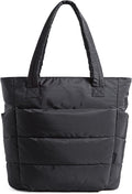 BAGSMART Tote Bag for Women, Lightweight Puffy Tote Bag with Compartments Shoulder Bag Handbag for Travel, Work, Gym | Lightweight by BAGSMART