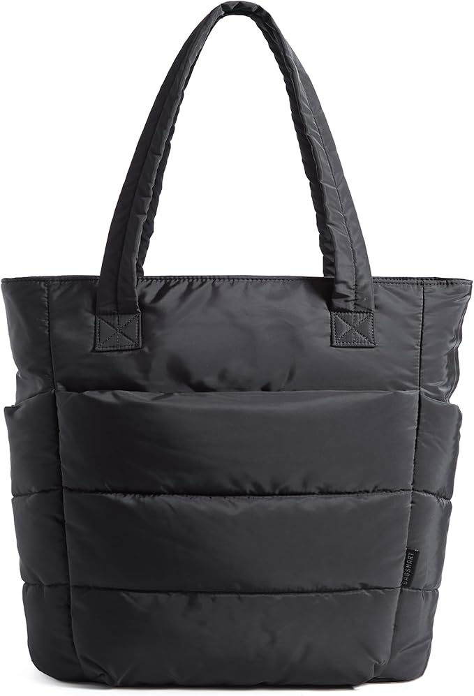 BAGSMART Tote Bag for Women, Lightweight Puffy Tote Bag with Compartments Shoulder Bag Handbag for Travel, Work, Gym | Lightweight by BAGSMART