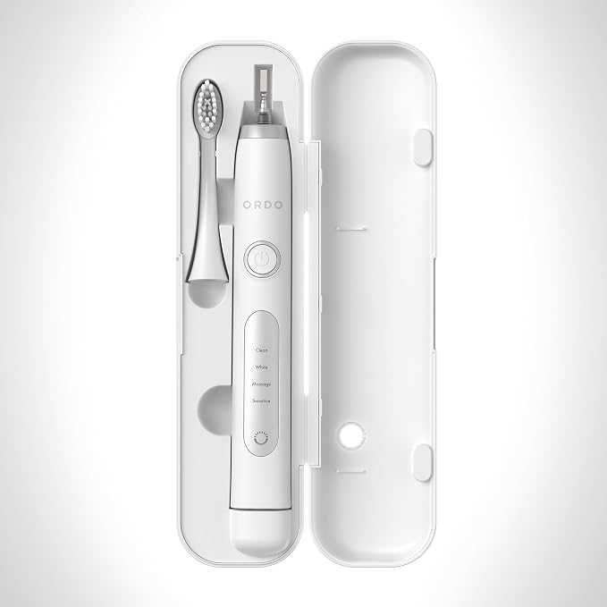 ORDO Sonic+ Toothbrush Travel Case, portable USB Charging, White | Sonic toothbrush holder, durable design, secure magnetic closure, travel friendly, toothbrush not included - Image 2
