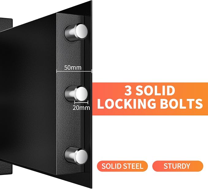Cabinet Safe with Key for Money, 1.2 Cu Ft Key Lock Box | Safe Box Coffre Fort for Cash Jewelry Medicine Passport, Steel High Security Safety Box for Home/Office/Hotel - Image 4