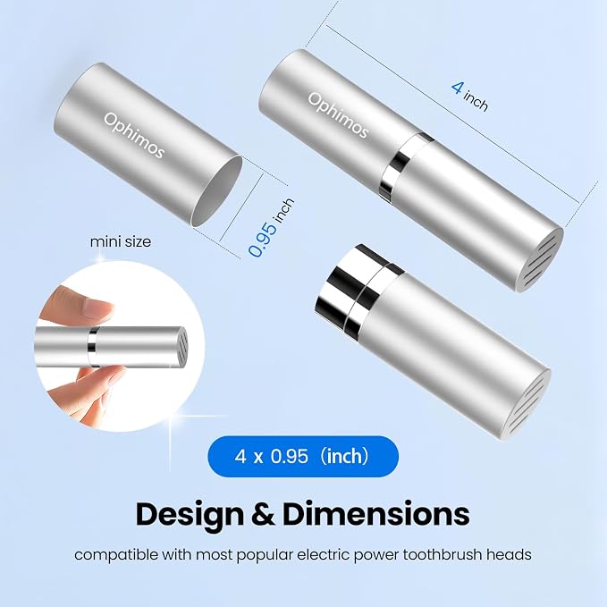 Portable Aluminum Travel Case for Electric Toothbrush Heads & Water Flosser Tips, 2-Pack (Silver+Black) - Not for Waterpik Water Flosser - Image 5