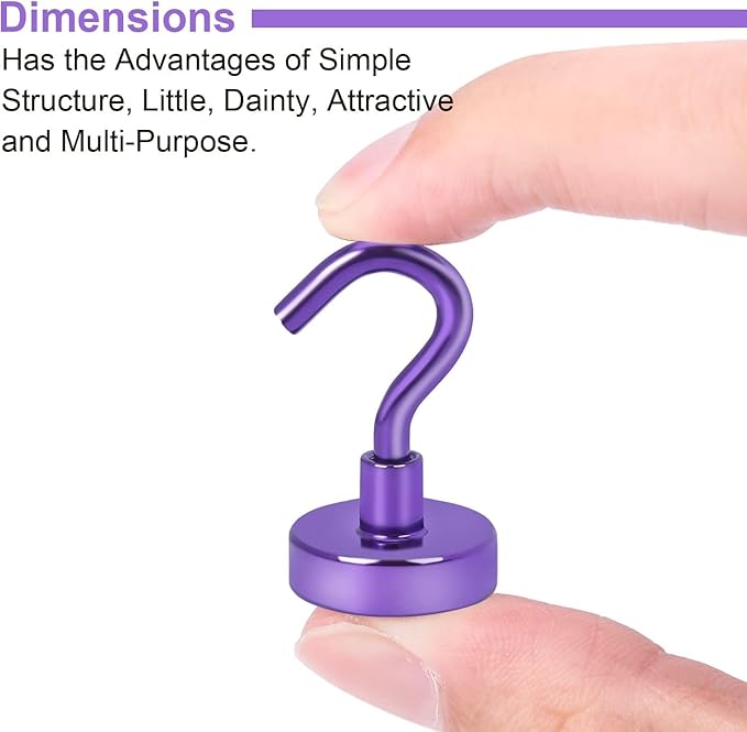 DIYMAG Magnetic Hooks 10pcs 30lbs Cruise Essentials 2026 Magnet Hook Purple | Neodymium Heavy Duty Strong Magnets Hanging Ship Cabins Refrigerator Fridge Classroom Beach Vacation Kitchen Grills Home Tool - Image 5