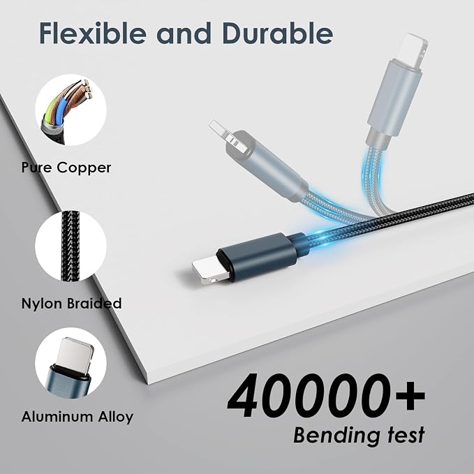 Travel Essentials for Apple Watch Charger,3 in 2 Multi Charging Cable ﻿ | 5FT for Vacation Camping RV Essentials Portable Designed for iWatch &iPhone 17-11 - Image 9