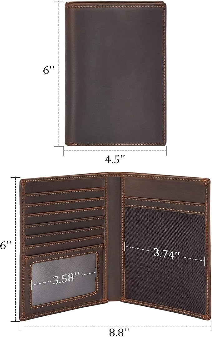 Polare Luxury RFID Blocking Leather Passport Holder Travel Wallet For Men and Women (Dark Brown) - Image 8