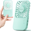 Otlonpe Rechargeable Mini Portable Handheld Fan, Small Personal Battery Powered Handheld Portable Fans for Hand Held Desktop Travel, Foldable Stand, Slim Cordless, Wrist Strap, 3-Speed (Teal) by OTLONPE