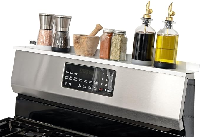 StoveShelf 30" Length White Magnetic Shelf for Kitchen Stove - Kitchen Storage Solution with Zero Installation - Over Stove Spice Rack Organizer by STOVESHELF
