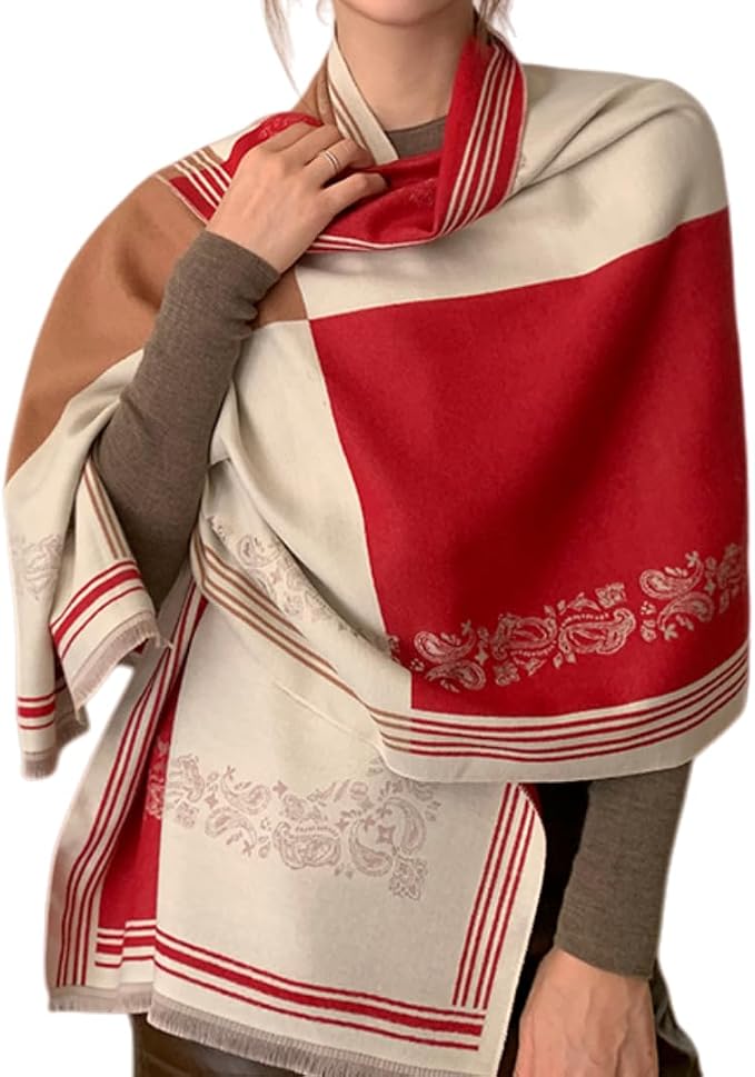 WaJuemy Winter Scarf for Women Dressy Evening Pashmina Shawl Wraps Open Front Poncho Blanket Fashion Travel Shawls Cape Wrap by WaJuemyFlagship