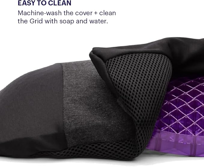 Purple Back Cushion, Lumbar Support Pillow for Office Chair, Car Seat | GelFlex Grid Molded to Your Lower Back, Adjustable Strap - Pressure-Reducing, Temperature-Neutral - Made in USA - Image 7